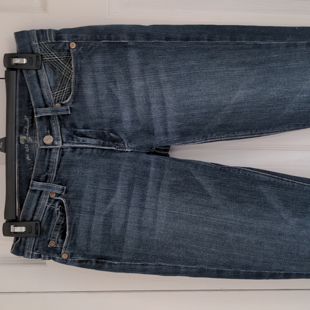 7 For All Mankind Dark Wash Cropped Jeans